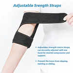 The elbow brace for tennis conforms to the Ergonomic design and fits the elbow. Elbow support against arthritis, tendinitis, acute & chronic pain, sprains, fatigue and slight contusion;